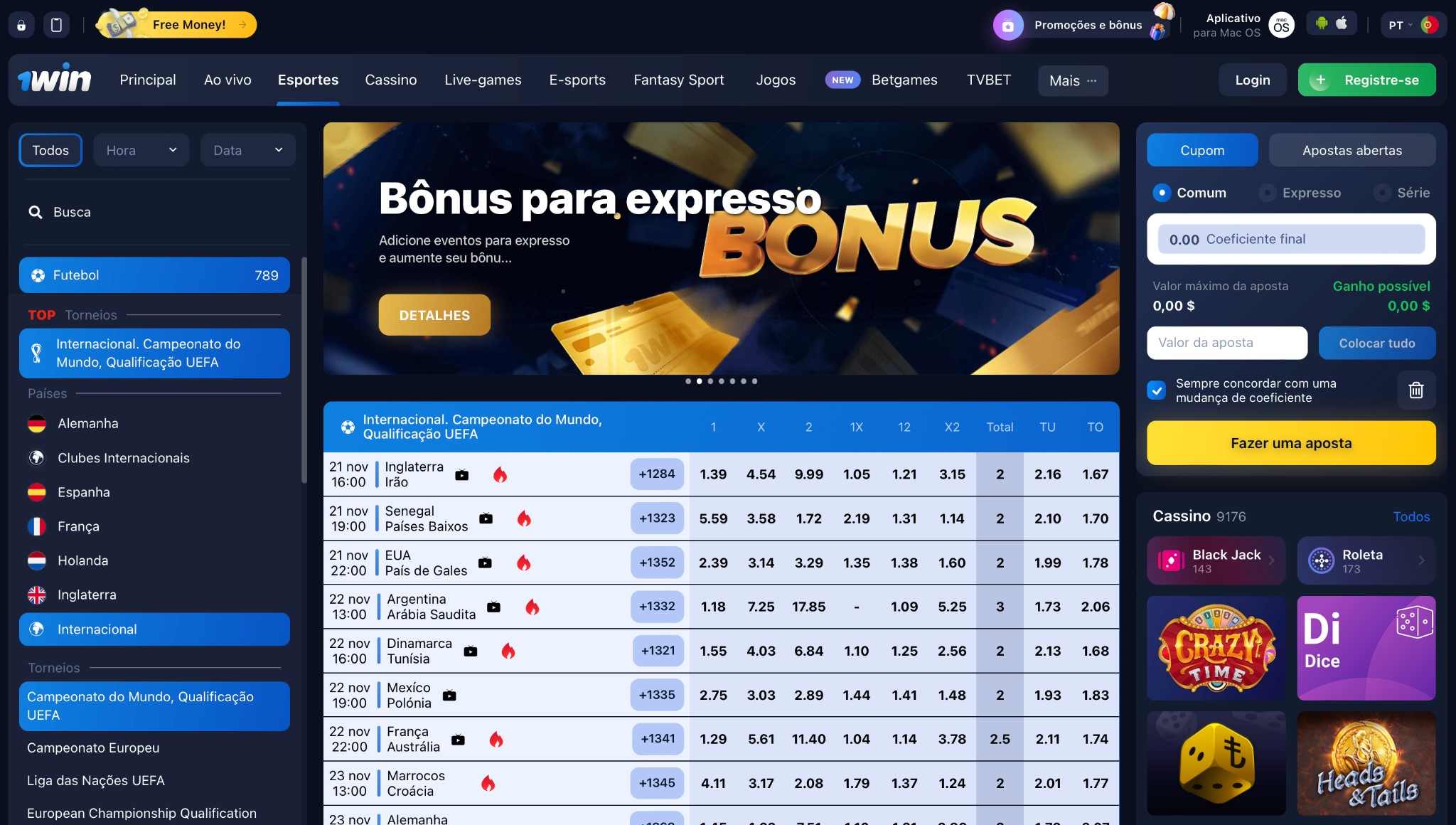 1win login brasil