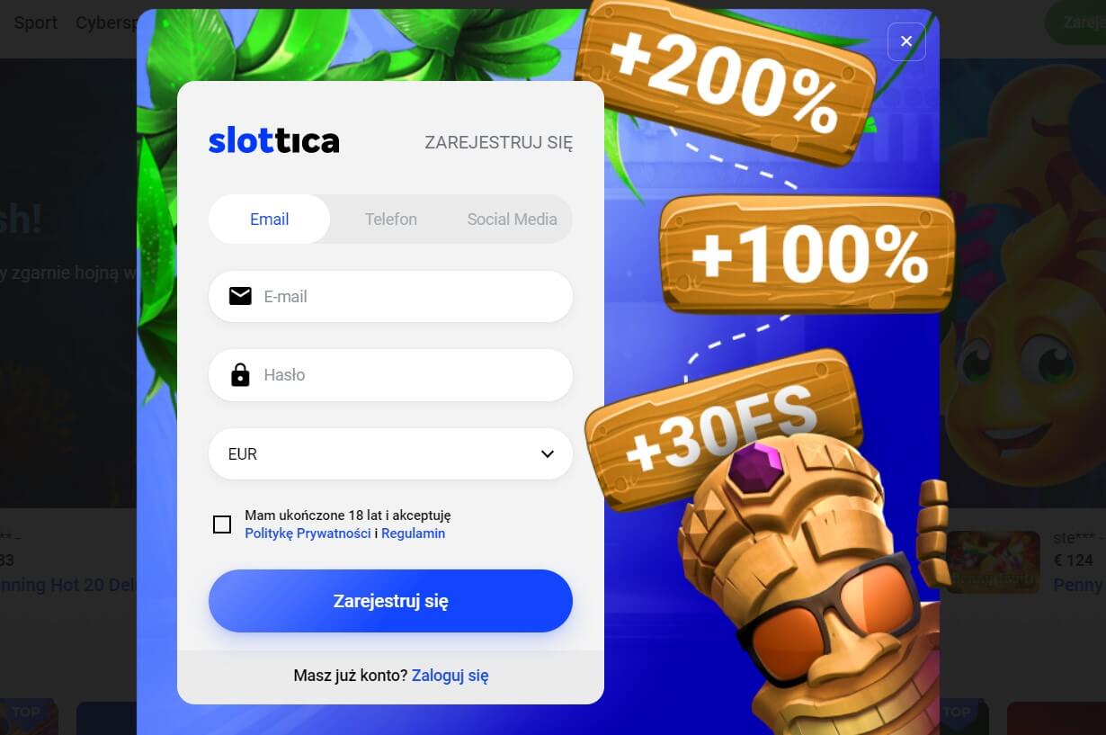 slottica bonus code